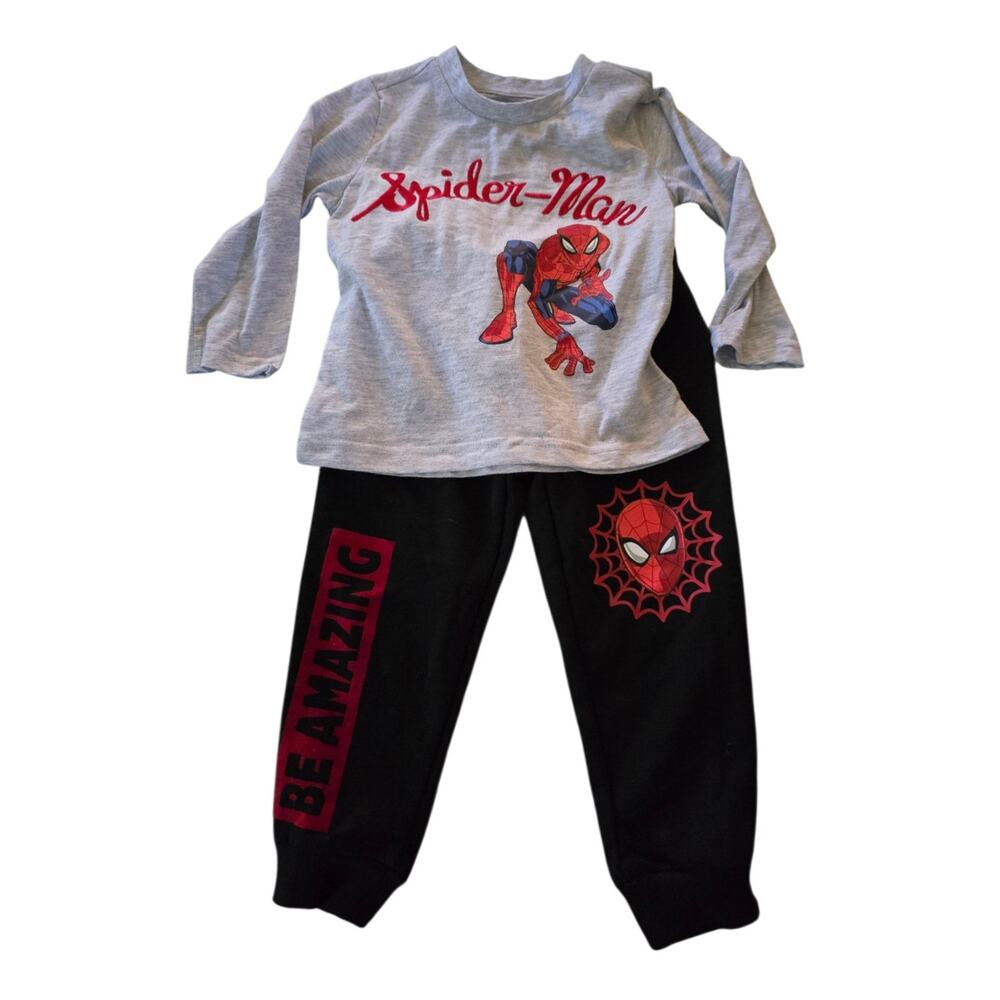 Spiderman Comic Superhero Shirt & Pant Set SZ 2T Embroidered Shirt